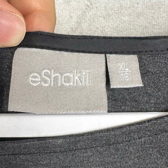 eShakti Black & Gray Color Block Short Sleeve Mini Shirt Dress Size XL - Picture 8 of 10